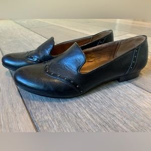 Naturalizer Black Leather Studded Loafers